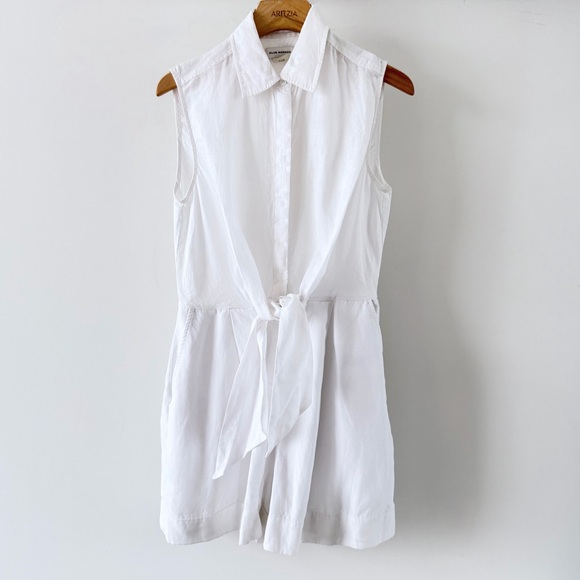 Club Monaco White Linen Blend Tie Waist
Sleeveless Romper Size 2 - Picture 2 of 11